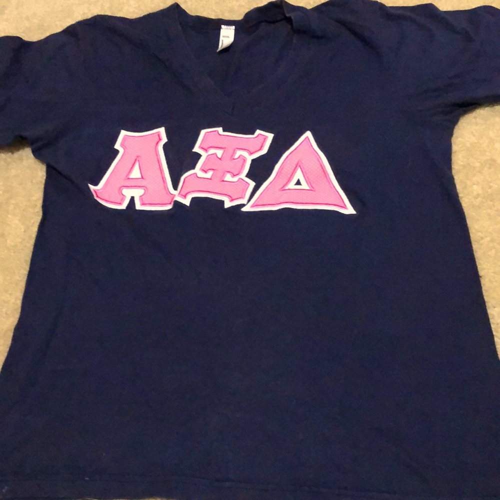 Alpha Xi Delta (AXID) stitched letter shirt